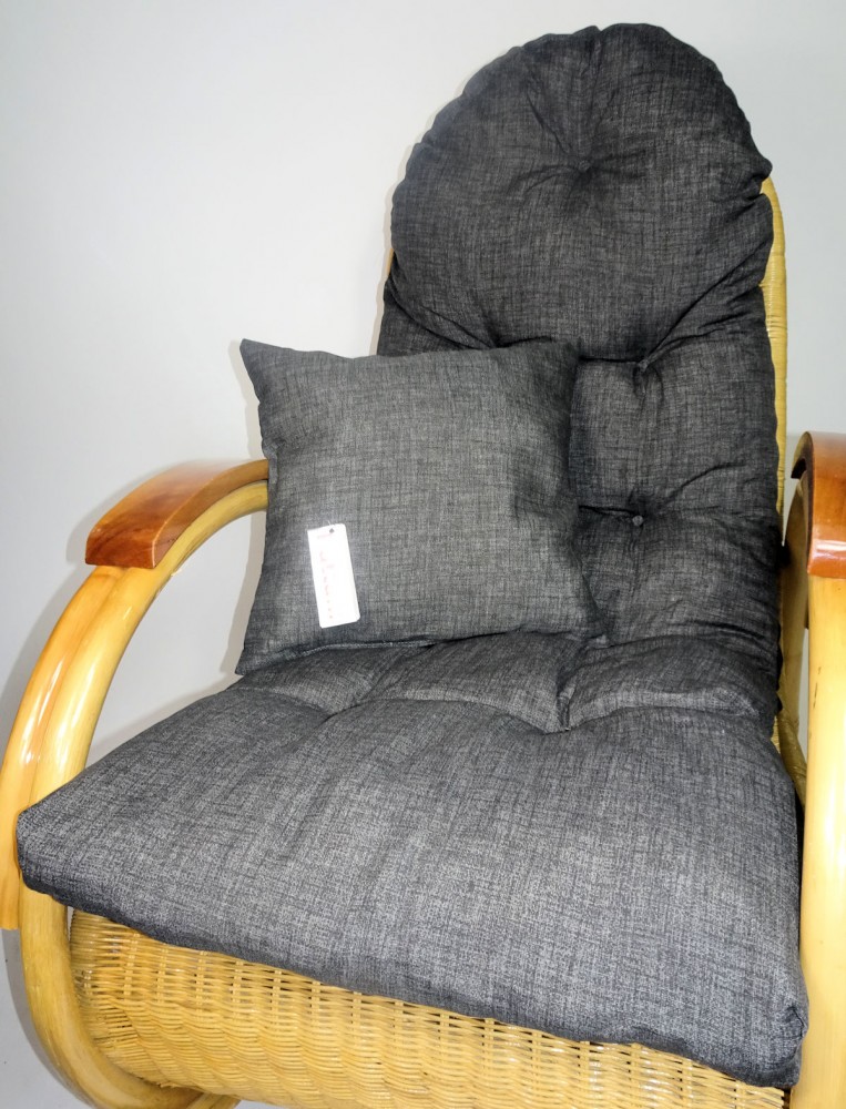 Rattani Auflage/Polster für Schaukelstuhl, Liegestuhl, Ersatzpolster Gr. 130 x 50 x 12 cm + Zierkissen Stoff Nuevo Loneta - Made in EU