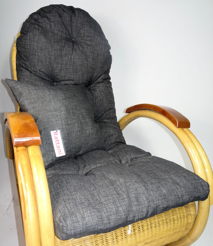 Rattani Auflage/Polster für Schaukelstuhl, Liegestuhl, Ersatzpolster Gr. 130 x 50 x 12 cm + Zierkissen Stoff Nuevo Loneta - Made in EU