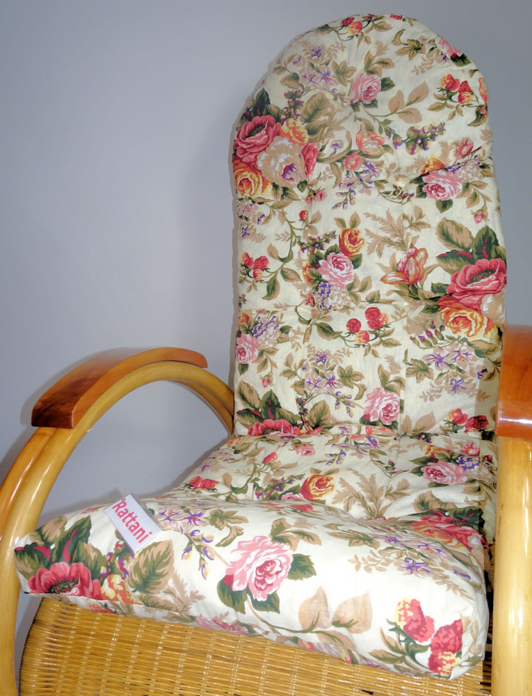 Rattani Auflage/Polster für Schaukelstuhl, Liegestuhl, Ersatzpolster Gr. 130 x 50 x 12 cm Stoff Old Rose - Made in EU