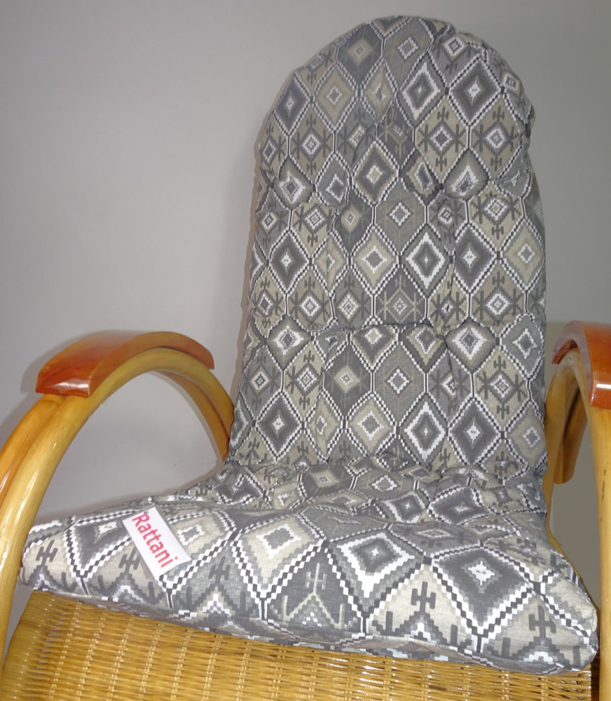 Rattani Auflage/Polster für Schaukelstuhl, Liegestuhl, Ersatzpolster Gr. 130 x 50 x 12 cm Stoff Peru Gray - Made in EU