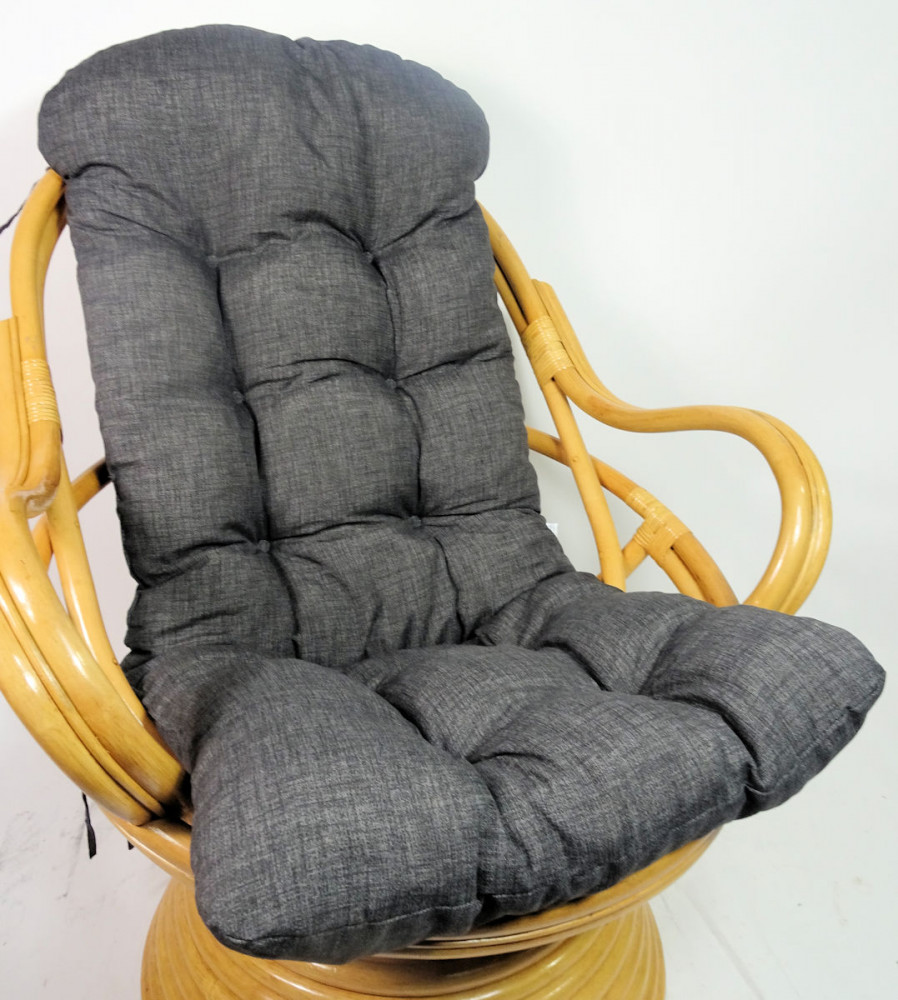 Rattani Auflage/Polster für Schaukelstuhl, Drehsessel, Ersatzpolster Gr. 135 x 60 x 15 cm, Nuevo Loneta anthazit