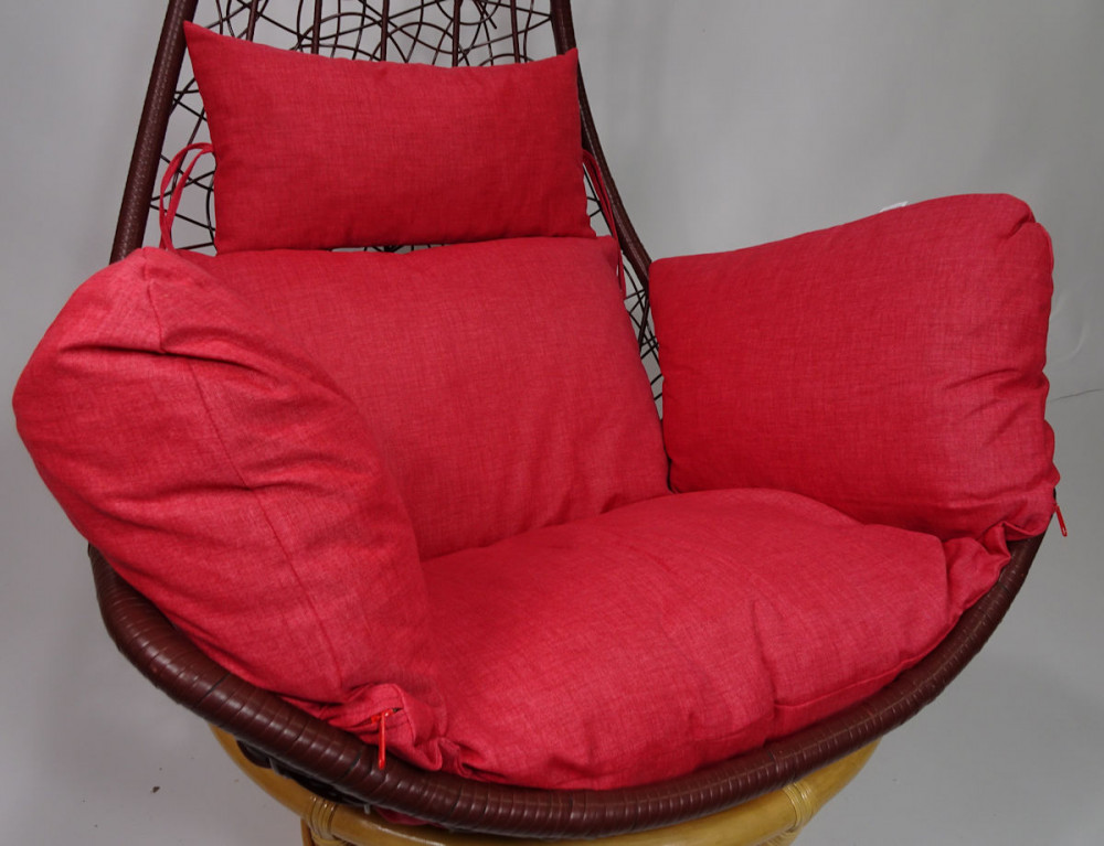 Polster, Kissen, Auflage für Rattan Hängeschaukel Schaukelstuhl Rattanschaukel Gr. Sitzfläche 60 x 50 cm Loneta rot