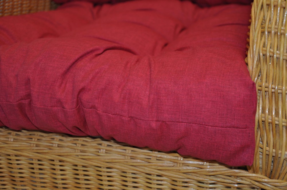 Polster / Kissen für Rattan Ohrensessel Fb.Colore rosso (rot) , 2 teiliges Set . Top Qualität !