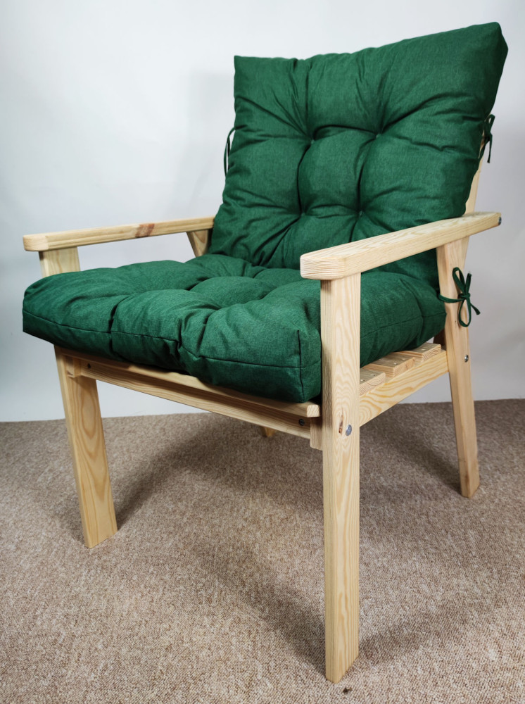 Polster für Gartenstuhl , Schaukelstuhl Nordic , Gr. 100 x 55 cm , Colore verde scuro (dunkelgrün)