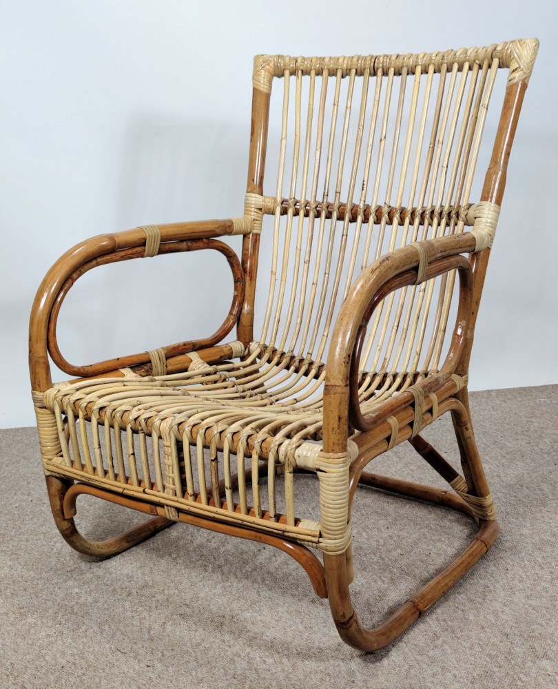 Rattansessel/Rattanstuhl Relex II , Fb. Honig, hohe Rückenlehne, Relexsessel