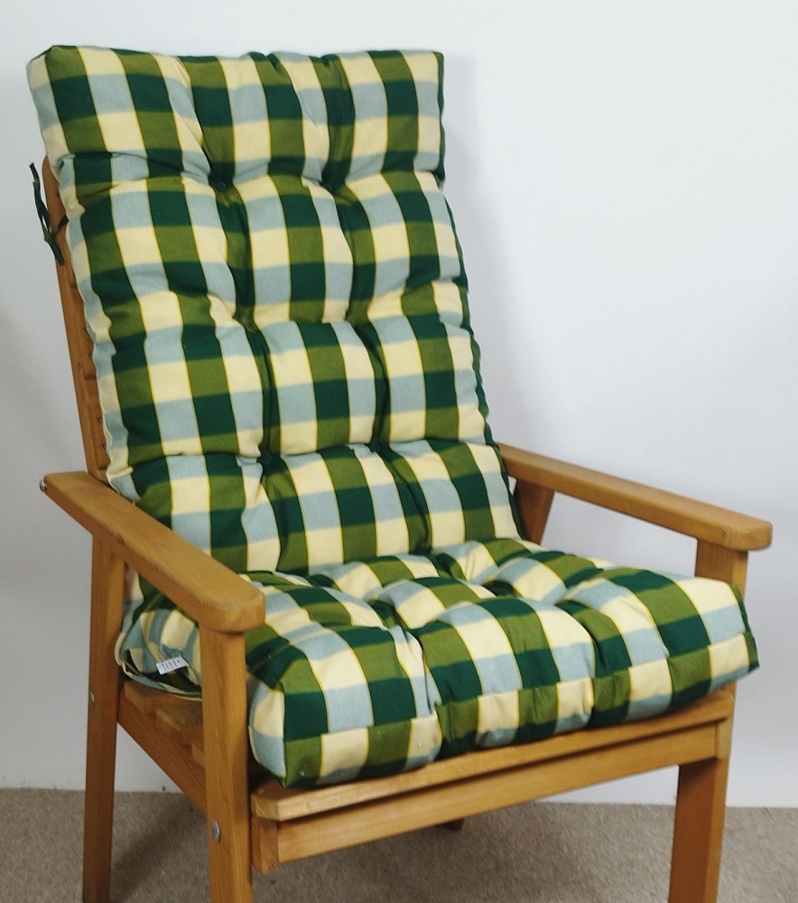 Premium Polster für Gartenstuhl , Schaukelstuhl Stoff Teflon Dralon , Gr. 120 x 50 cm , Colore Verde