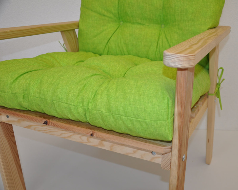 Polster für Gartenstuhl , Schaukelstuhl Nordic , Gr. 100 x 55 cm , Colore verde chiaro (hellgrün)