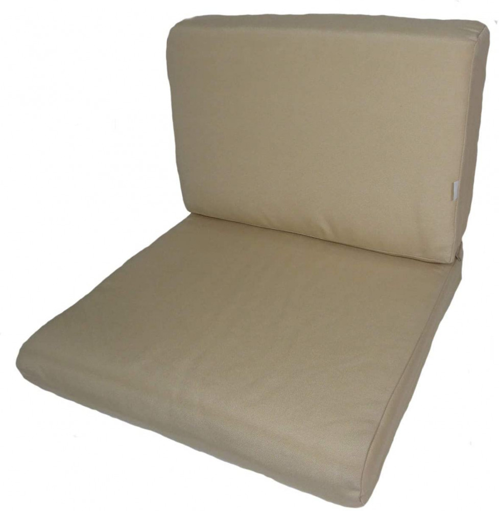 Kissen/Polster für PE - Rattanmöbel, Lodgekissen, Set Sitz + Rücken Fb. beige, Teflon Out Door