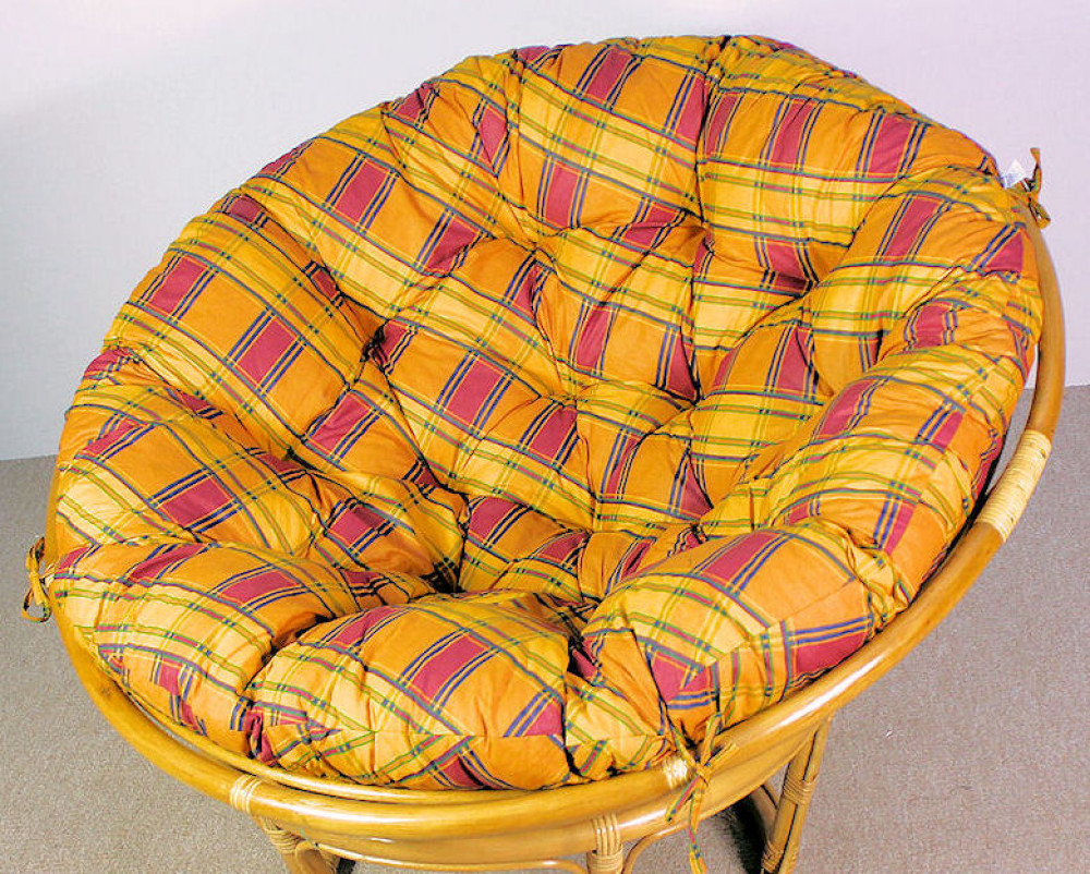 Papasan Ersatzpolster D 120 cm gelb kariert