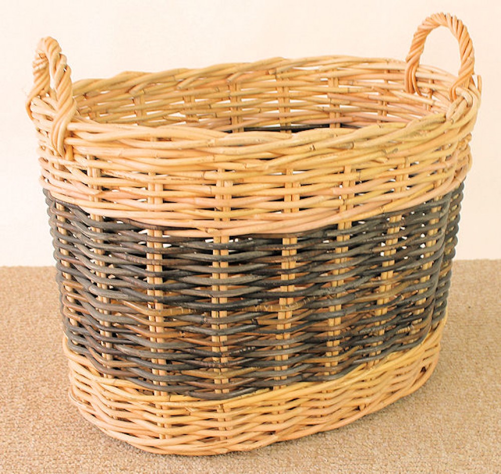 Rattan Kaminkorb / Holzkorb oval