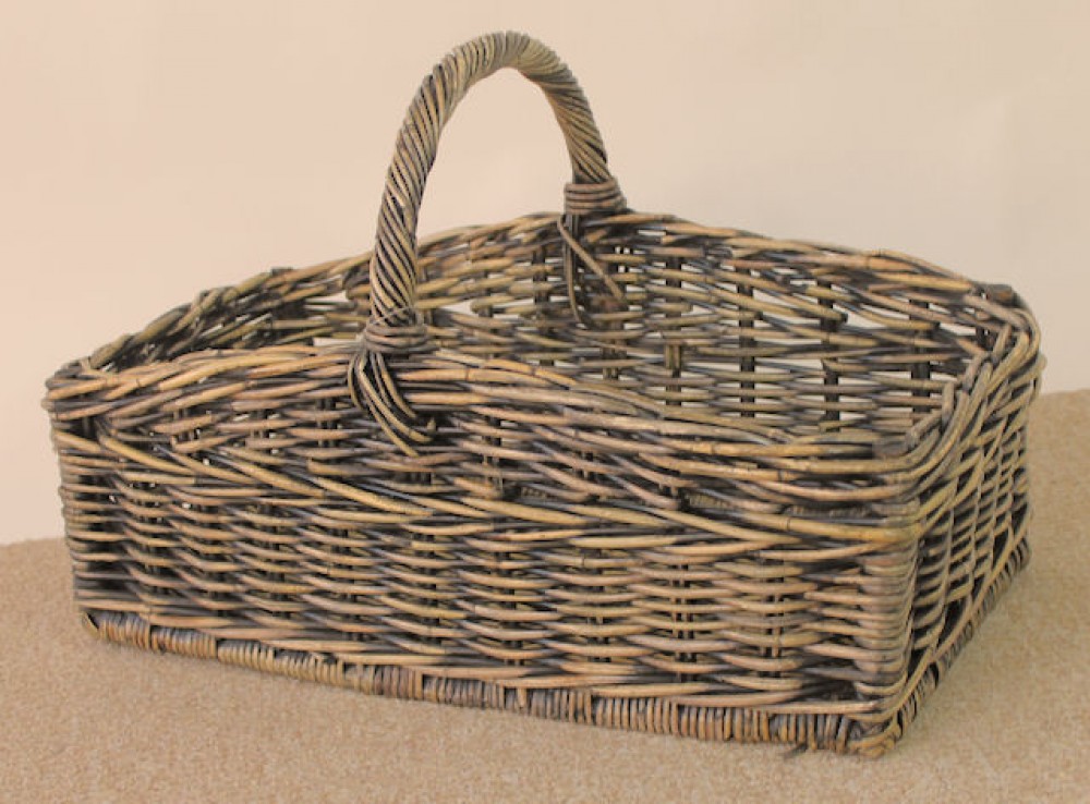 Großer Rattan Kaminkorb Holzkorb 70x37x28/47cm brown