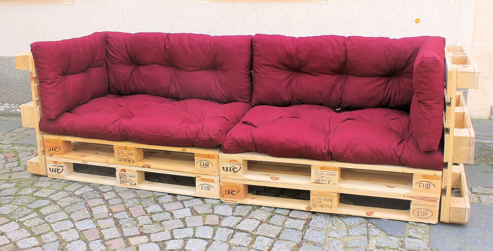 Polster für Palettensofa Europalette Palettenpolster , Fb. weinrot