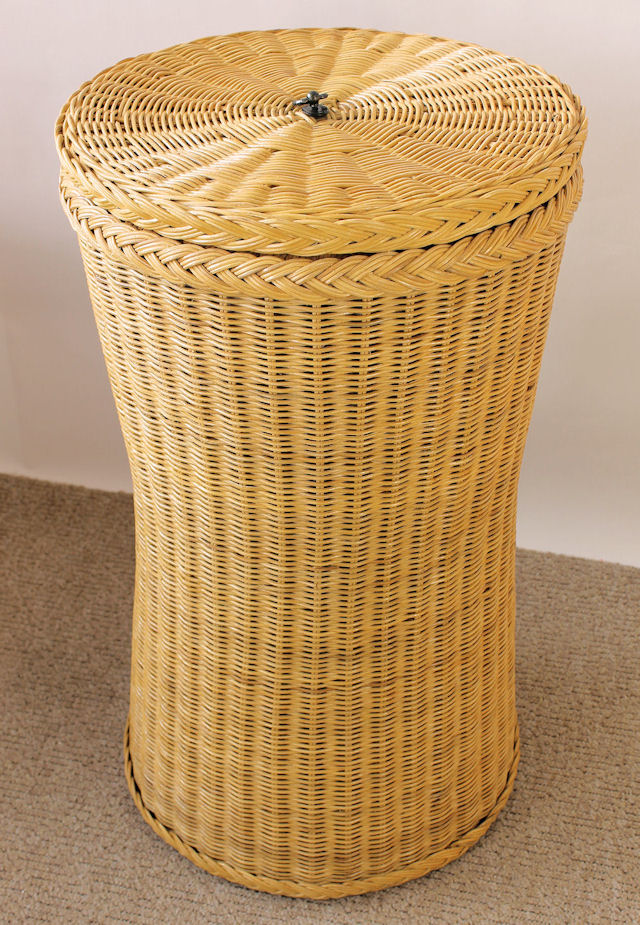 Rattani.de - Rattan Wäschekorb Wäschebehälter Fb. honig . D 42 cm H 71 cm