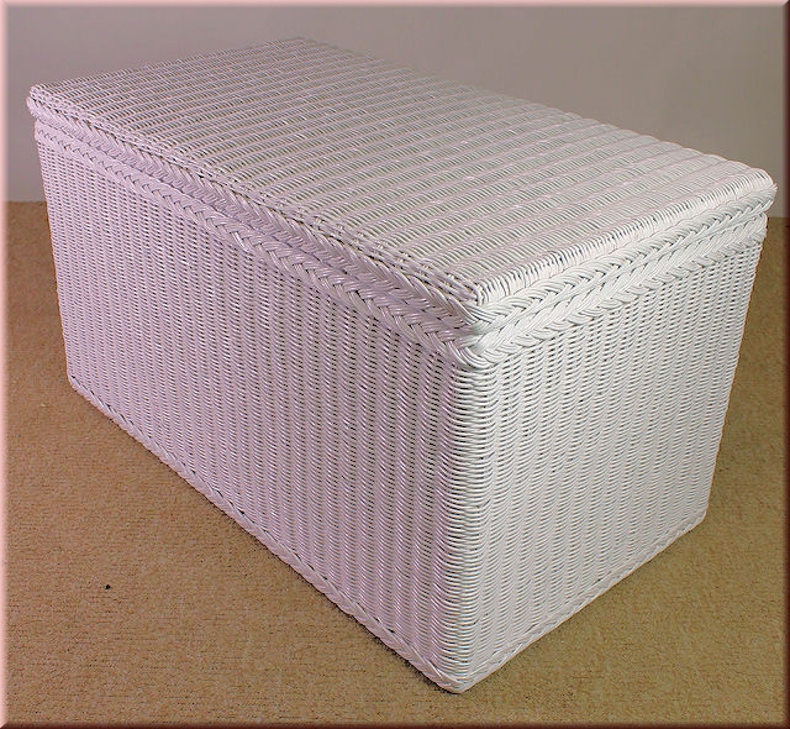 Rattani.de - Rattan Wäschetruhe , Rattantruhe 90x52x52 cm Weiß Lack.