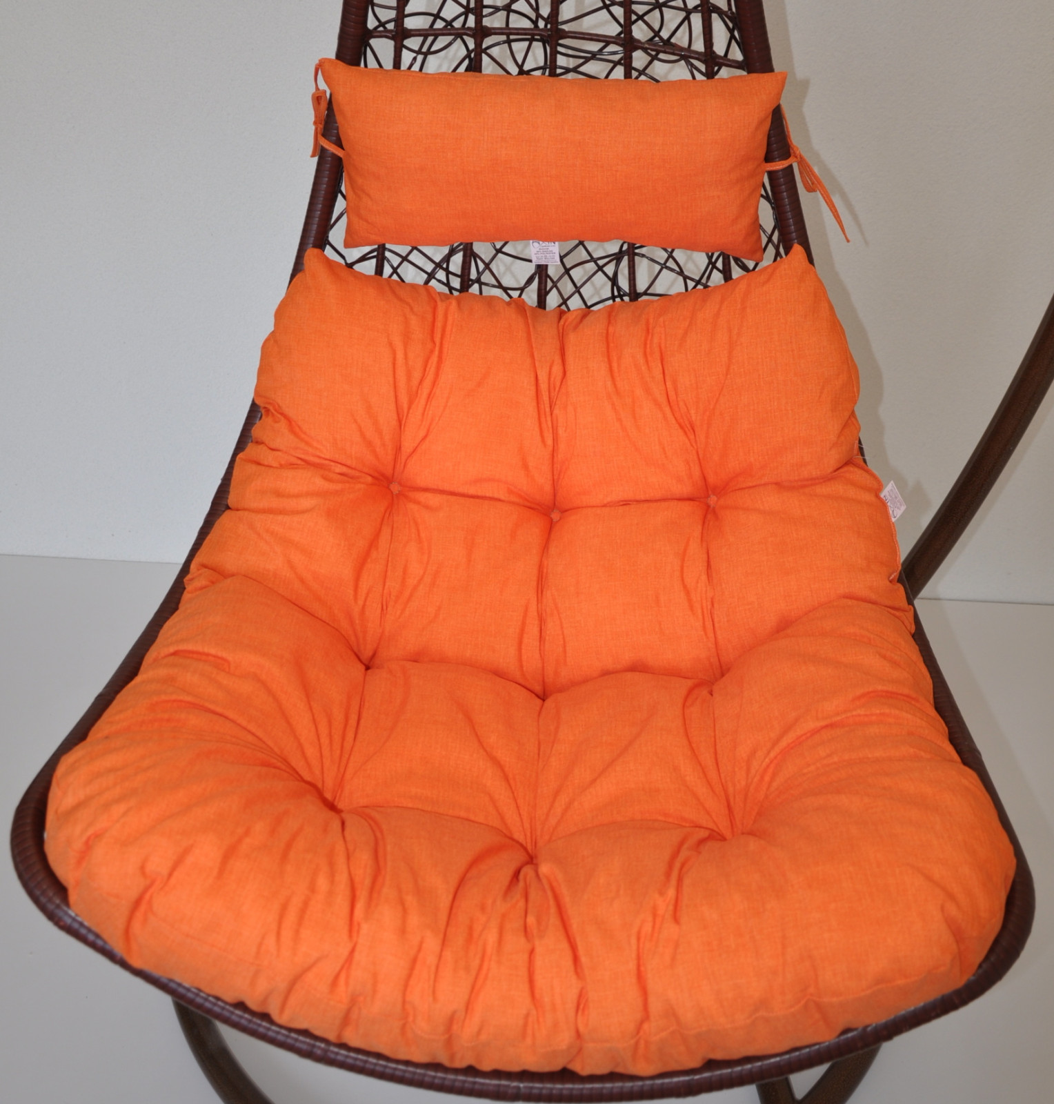 Polster, Kissen, Auflage für Rattan Hängeschaukel Rattanschaukel Gr. 80 x 98 cm Colore arancione (orange)