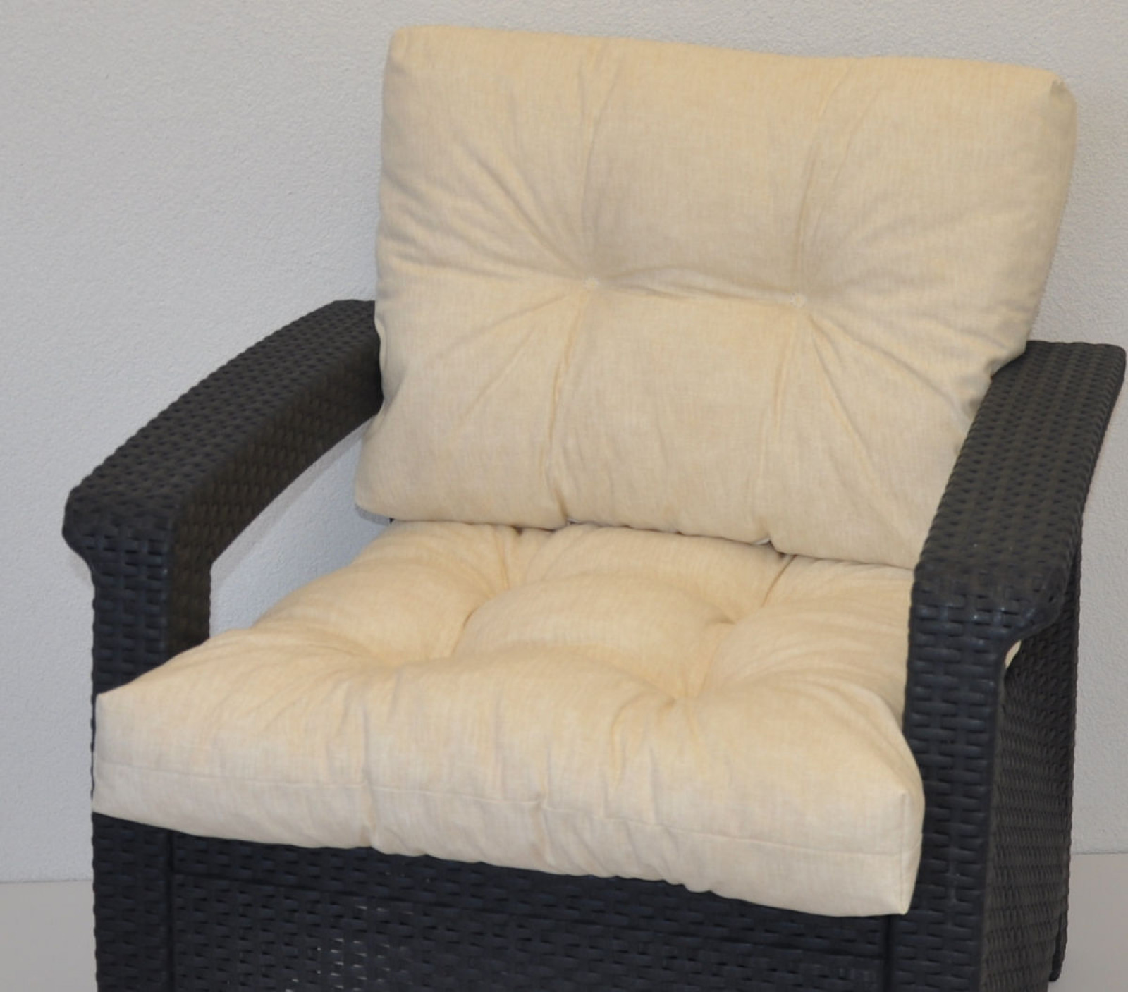 Kissen / Polster für PE - Rattanmöbel , Set Sitz + Rücken , Colore beige (beige)