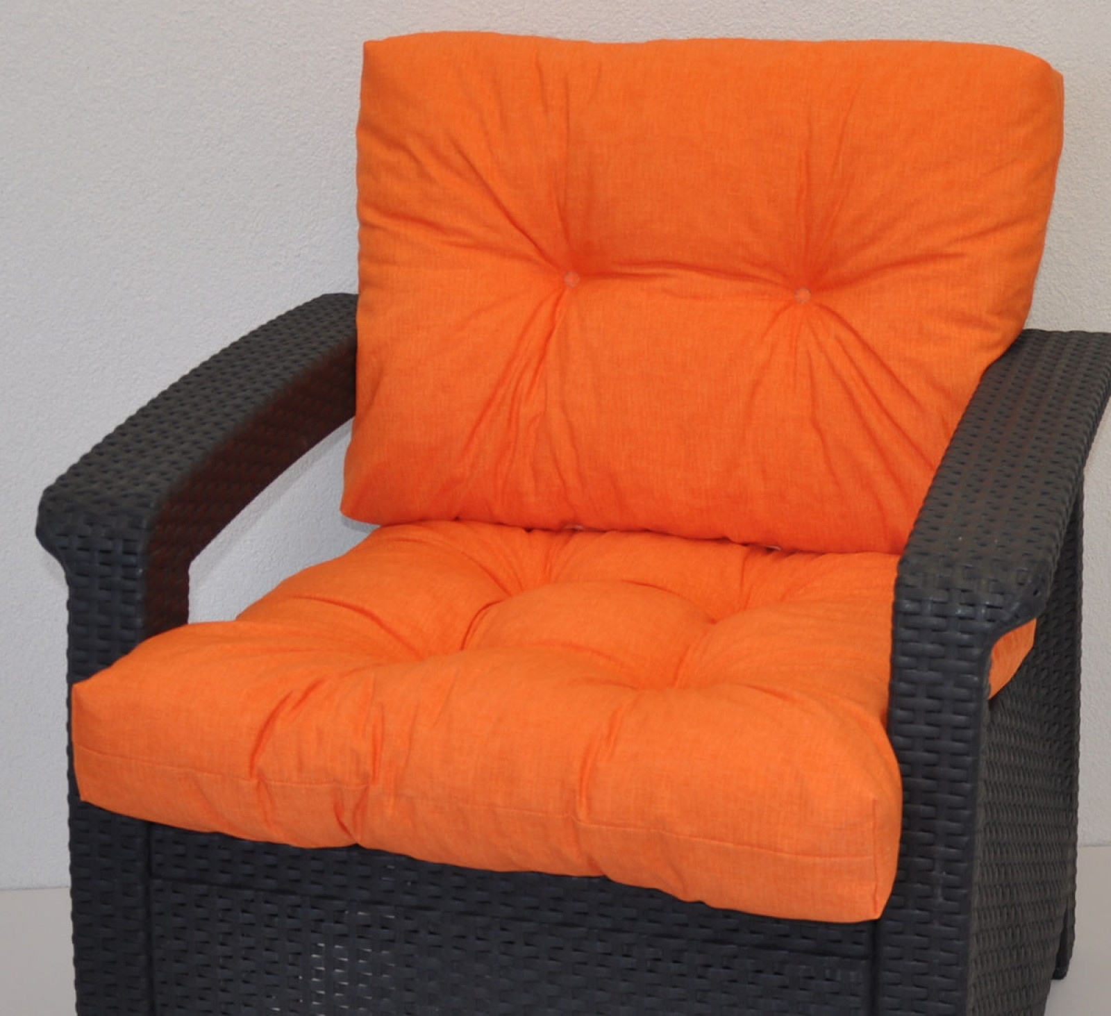 Kissen / Polster für PE - Rattanmöbel , Set Sitz + Rücken , Colore arancione (orange)