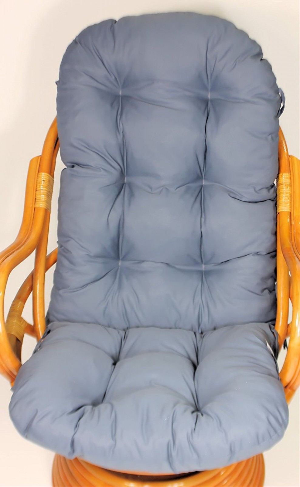 Polster für Schaukelstuhl , Ersatzpolster Schaukelstuhl / Drehsessel L 135 cm , dunkel grau/blau