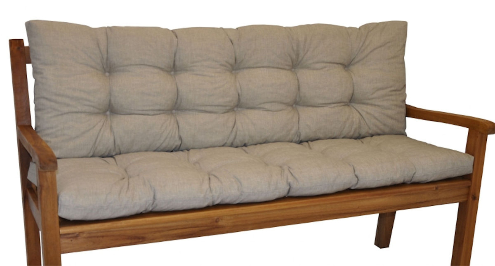 Kissen / Polster für Gartenbank / Bankkissen 120 cm soft grau