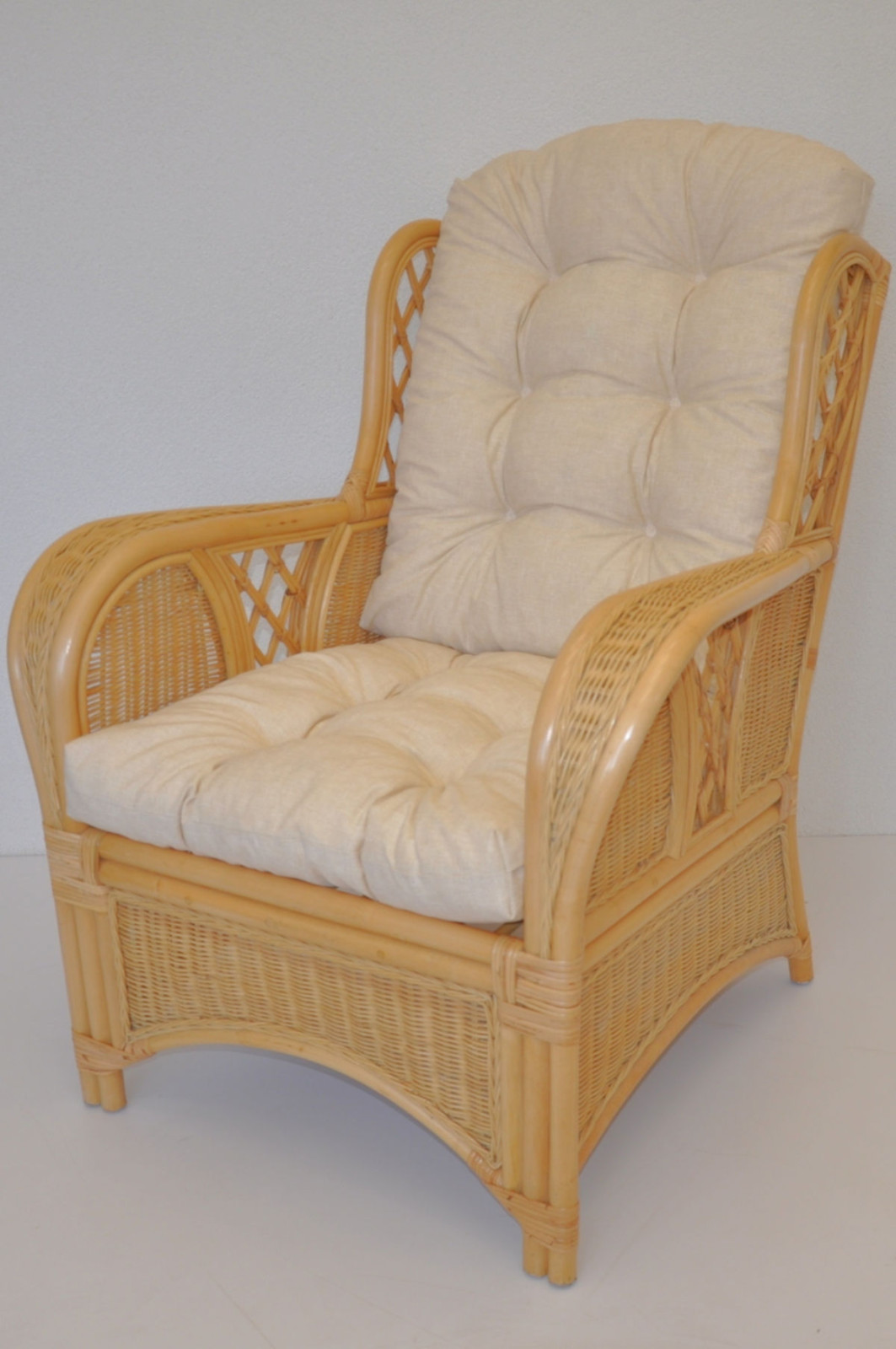 Rattanstuhl Rattansessel, Rattan Ohrensessel Oliver Fb. honig