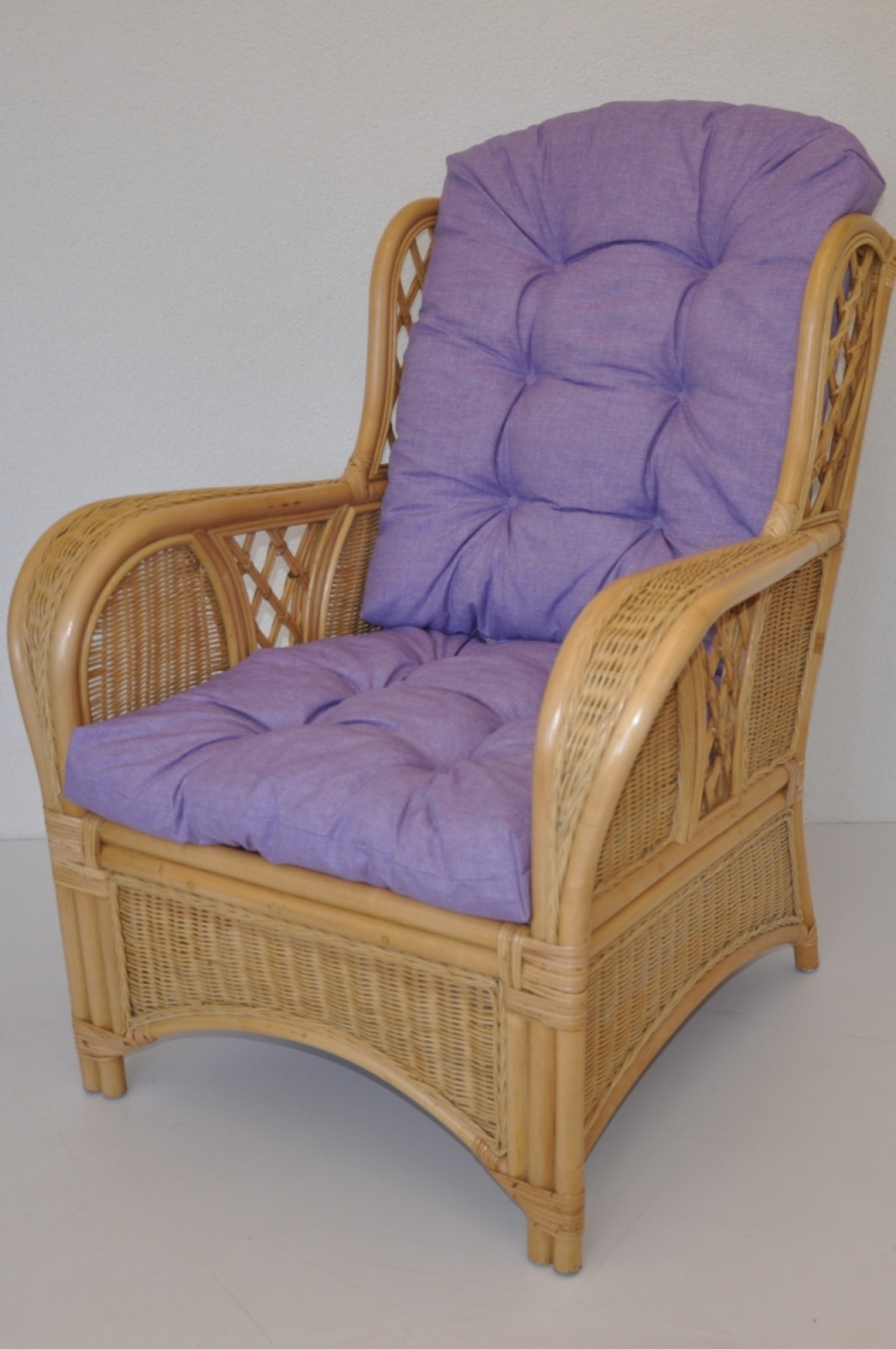 Rattanstuhl Rattansessel, Rattan Ohrensessel Oliver Fb. honig