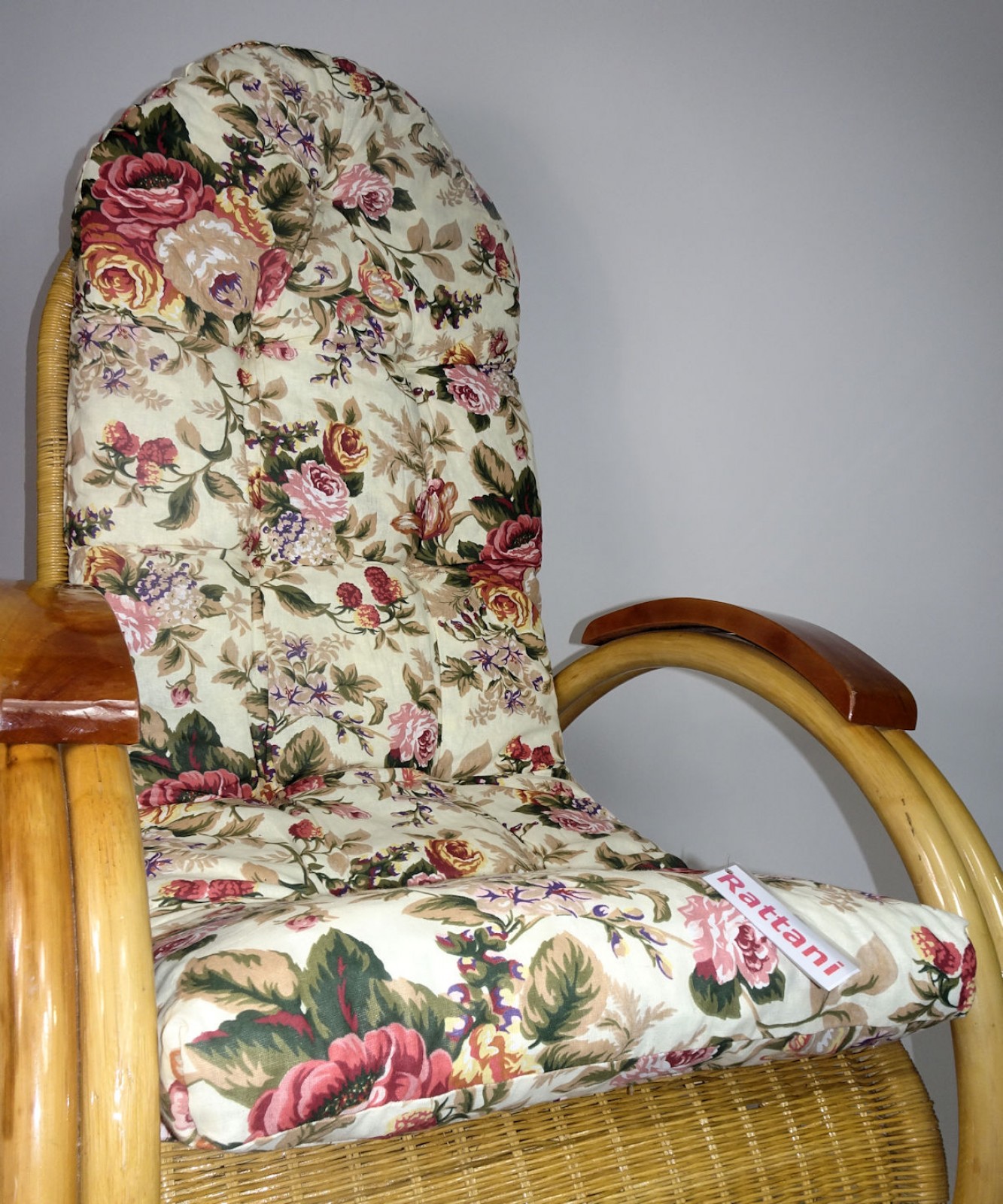 Rattani Auflage/Polster für Schaukelstuhl, Liegestuhl, Ersatzpolster Gr. 130 x 50 x 12 cm Stoff Old Rose - Made in EU