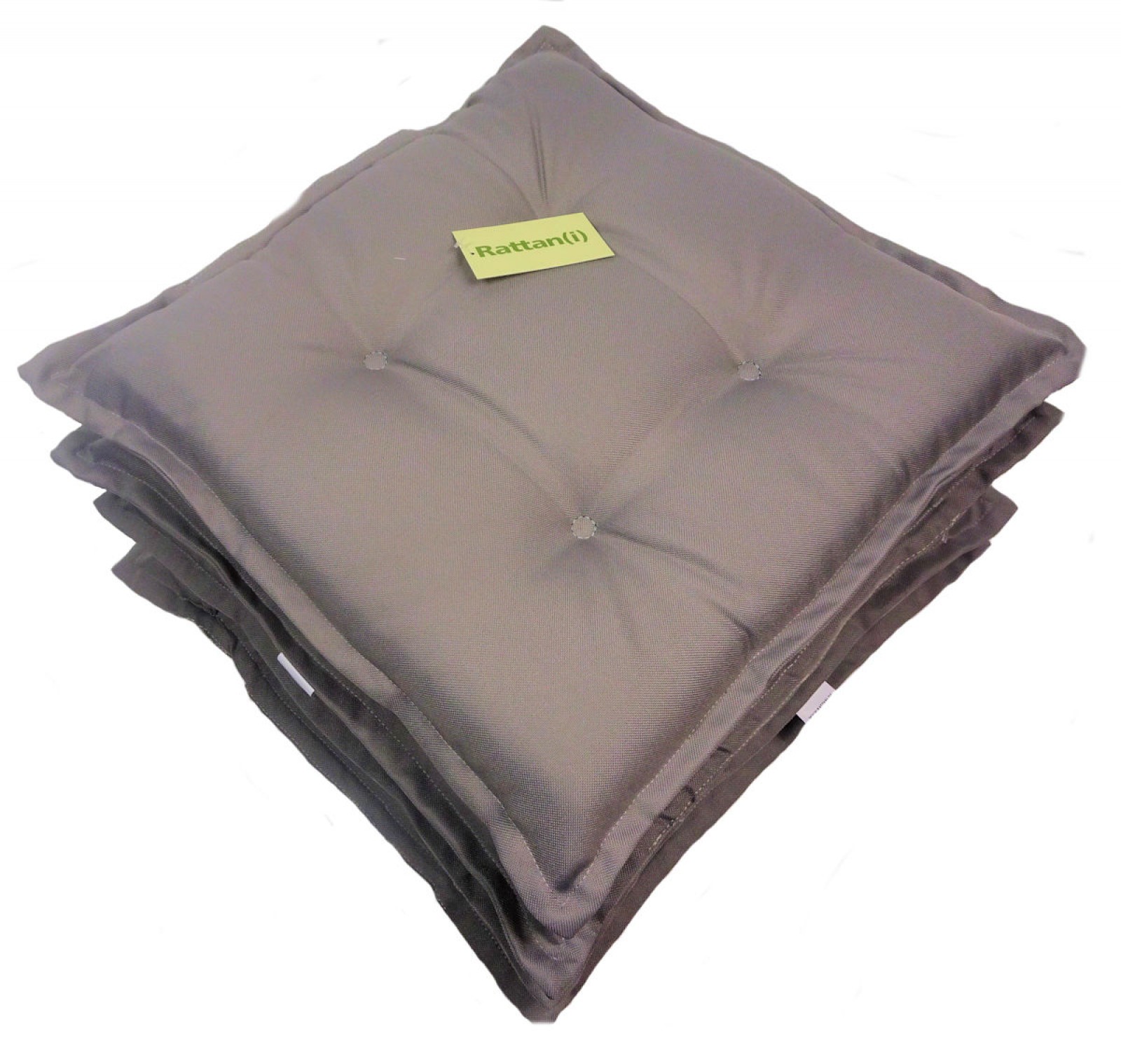 Set 4 x Stuhlkissen/Sitzkissen Inka 40 x 40 cm Dicke 6 cm, Fb. Soft Gray, Polyester