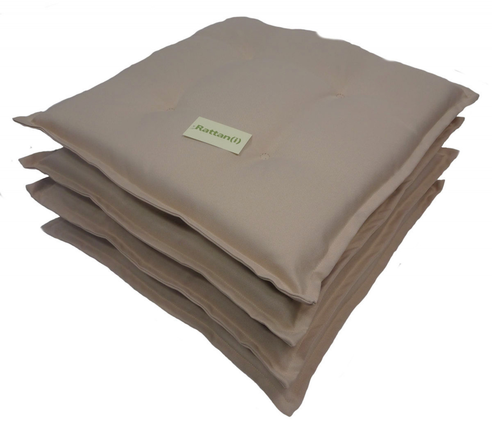 Set 4 x Stuhlkissen/Sitzkissen Inka 50 x 50 cm Dicke 6 cm, Fb. beige, Polyester