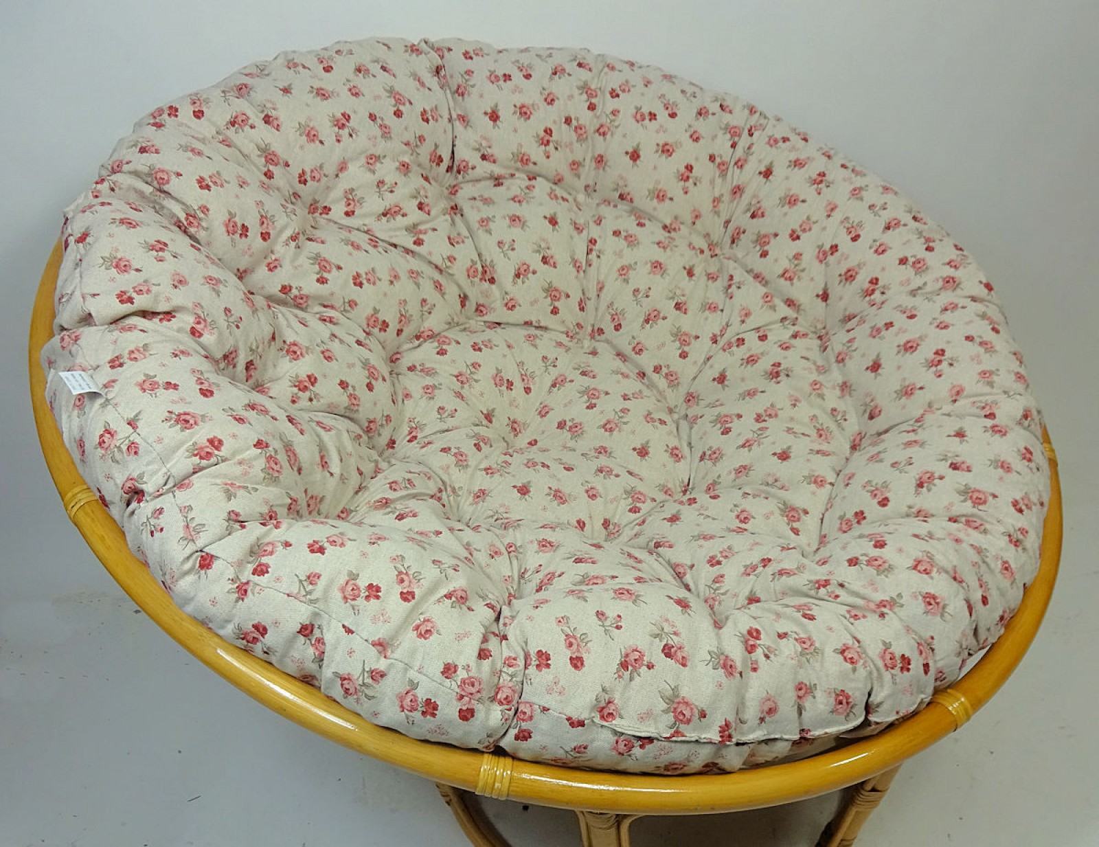 Polster , Kissen für Papasansessel , Ersatzpolster Papasan D 120 cm , Stoff Mirha Leinen Rose