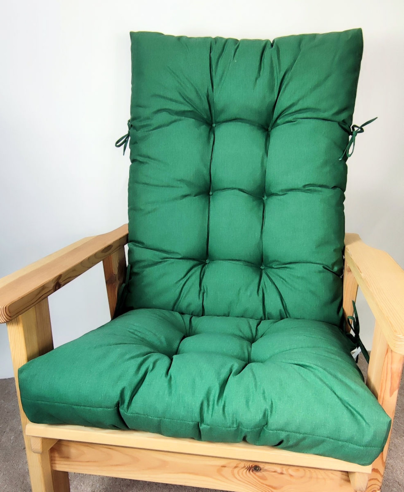 Polster für Gartenstuhl , Schaukelstuhl Sevila , Gr. 125 x 55 cm , Colore verde scuro (dunkelgrün)