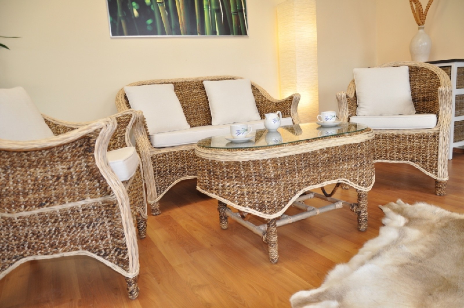 Rattani.de - Rattangarnitur / Rattangruppe Sestri Levante inkl. Polster