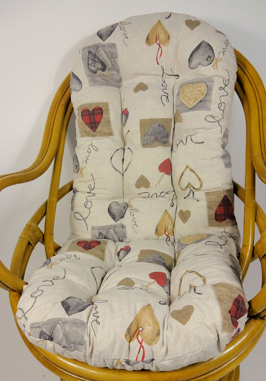 Polster , Kissen für Drehsessel / Schaukelstuhl Ersatzpolster L 135 cm , Stoff Mirha Leinen Love