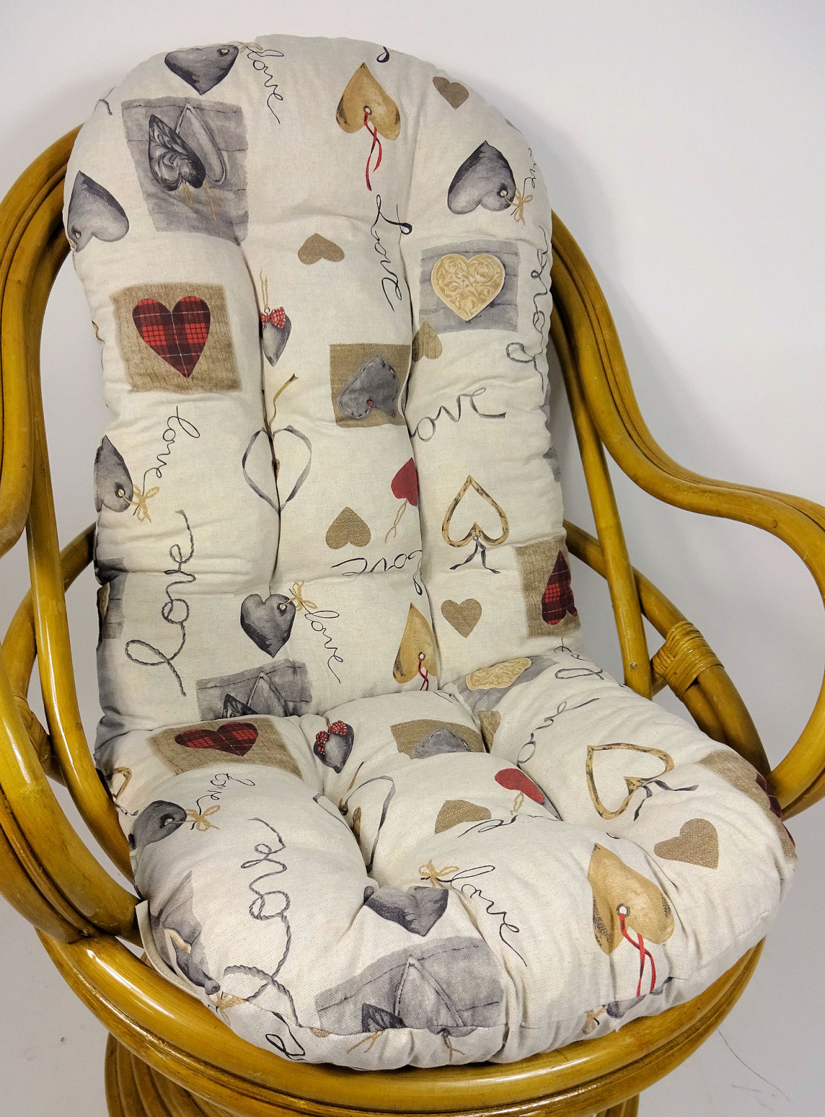 Polster , Kissen für Drehsessel / Schaukelstuhl Ersatzpolster L 135 cm , Stoff Mirha Leinen Love