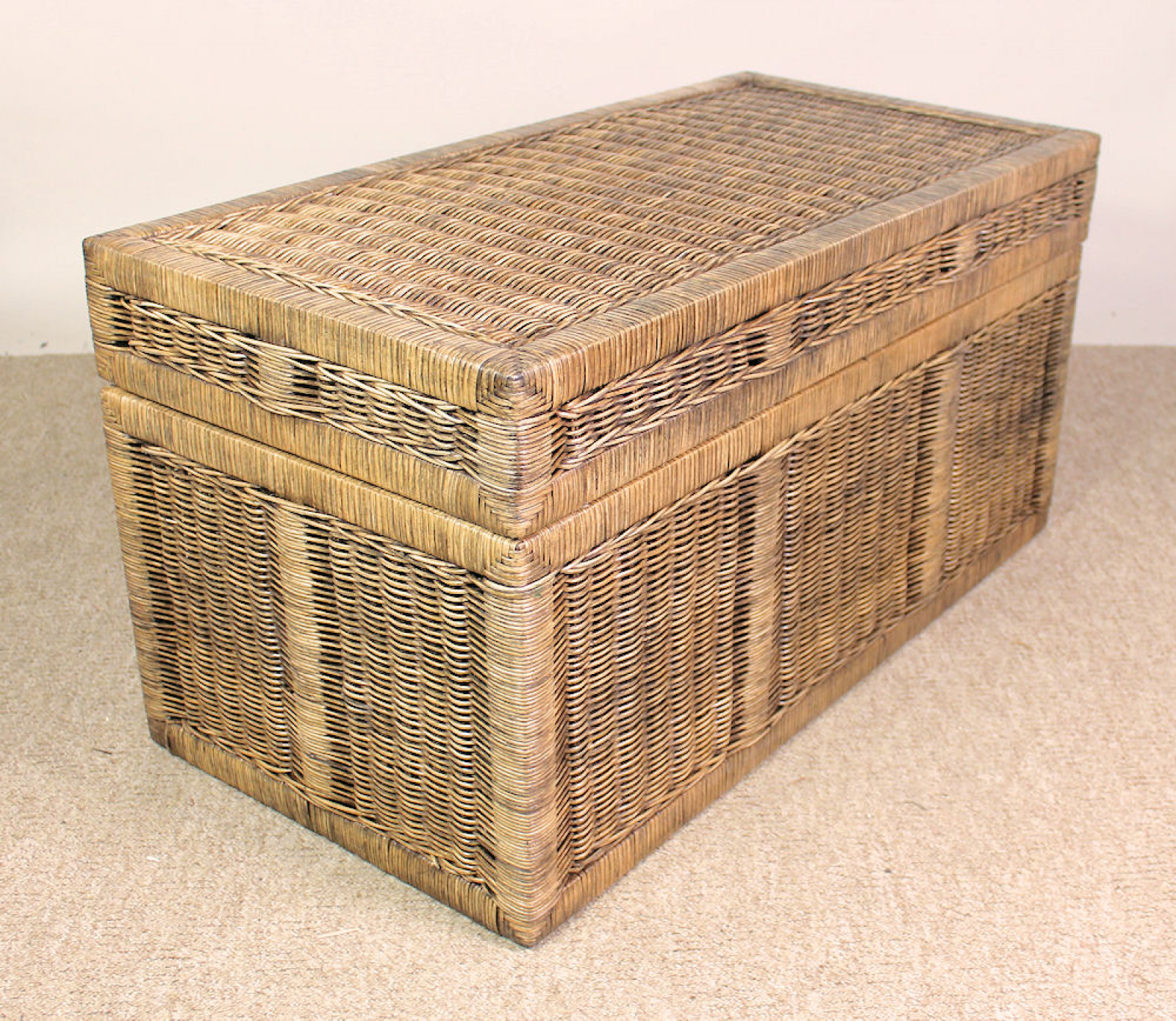 Rattan Betttruhe , Rattantruhe 90 x 45 x 45 cm toast brown