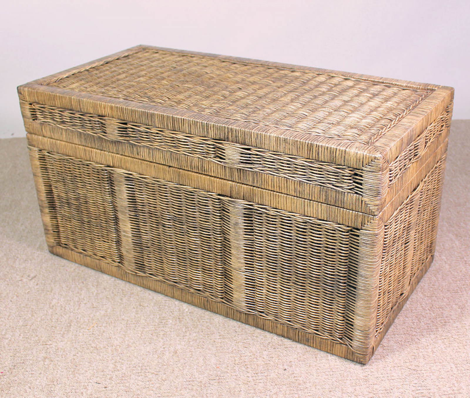 Rattan Betttruhe , Rattantruhe 90 x 45 x 45 cm toast brown