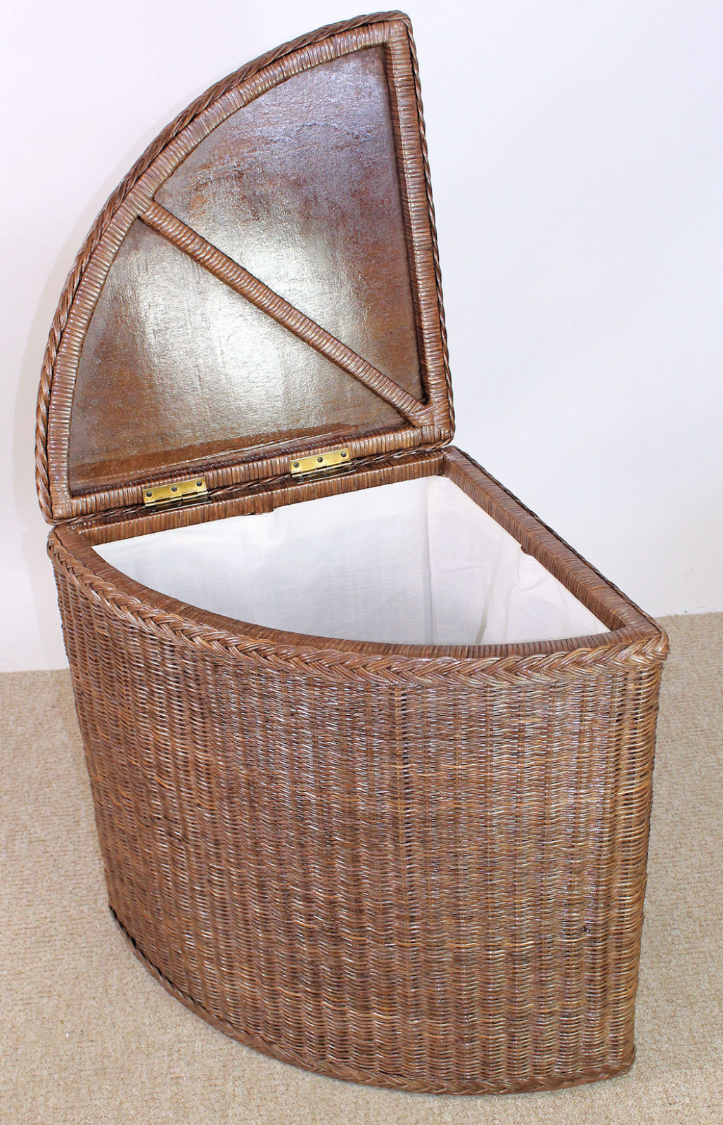 Rattani.de - Rattan Wäschekorb , Eckwäschekorb 50x50x62 cm Fb. darkbrown