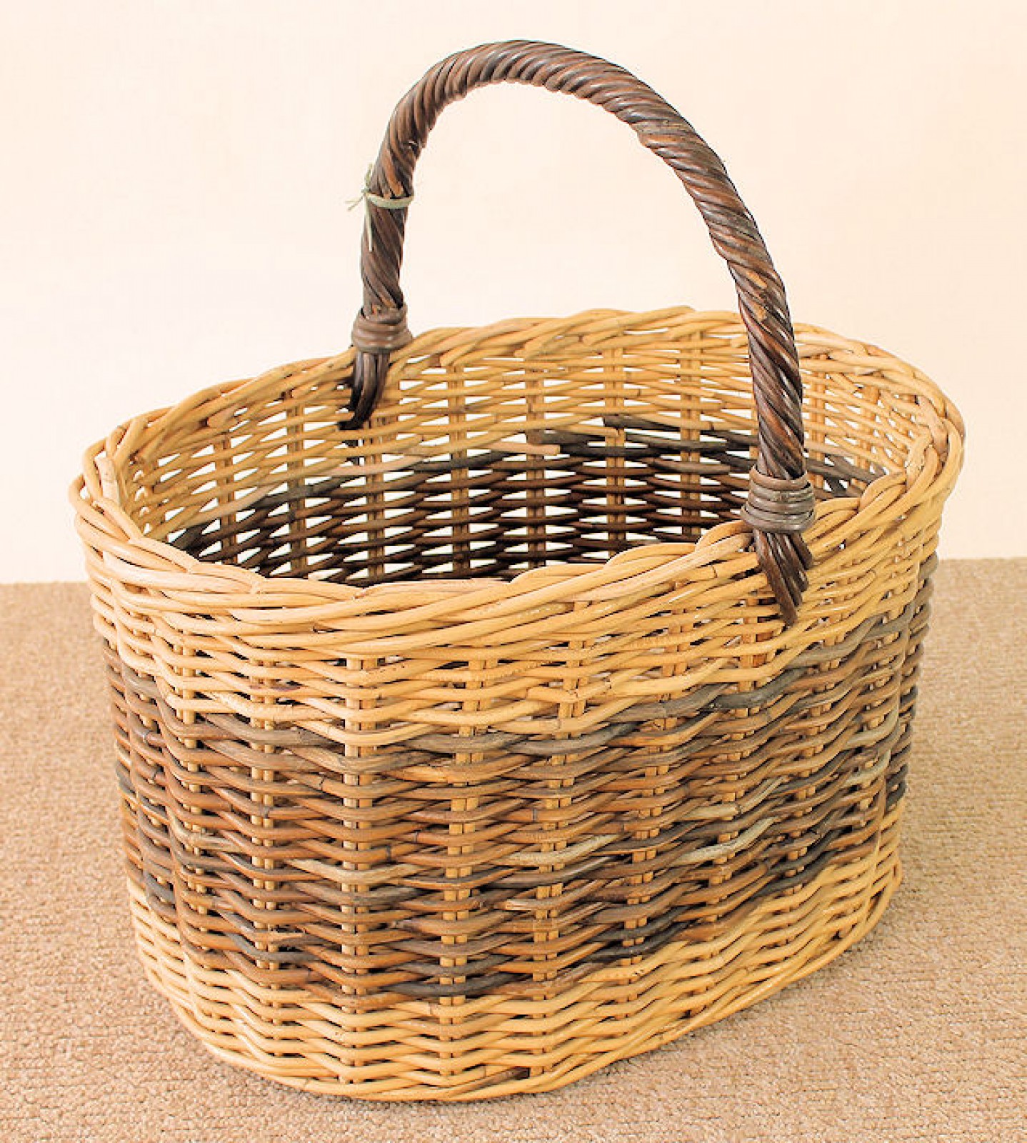 Rattan Kaminkorb / Holzkorb oval