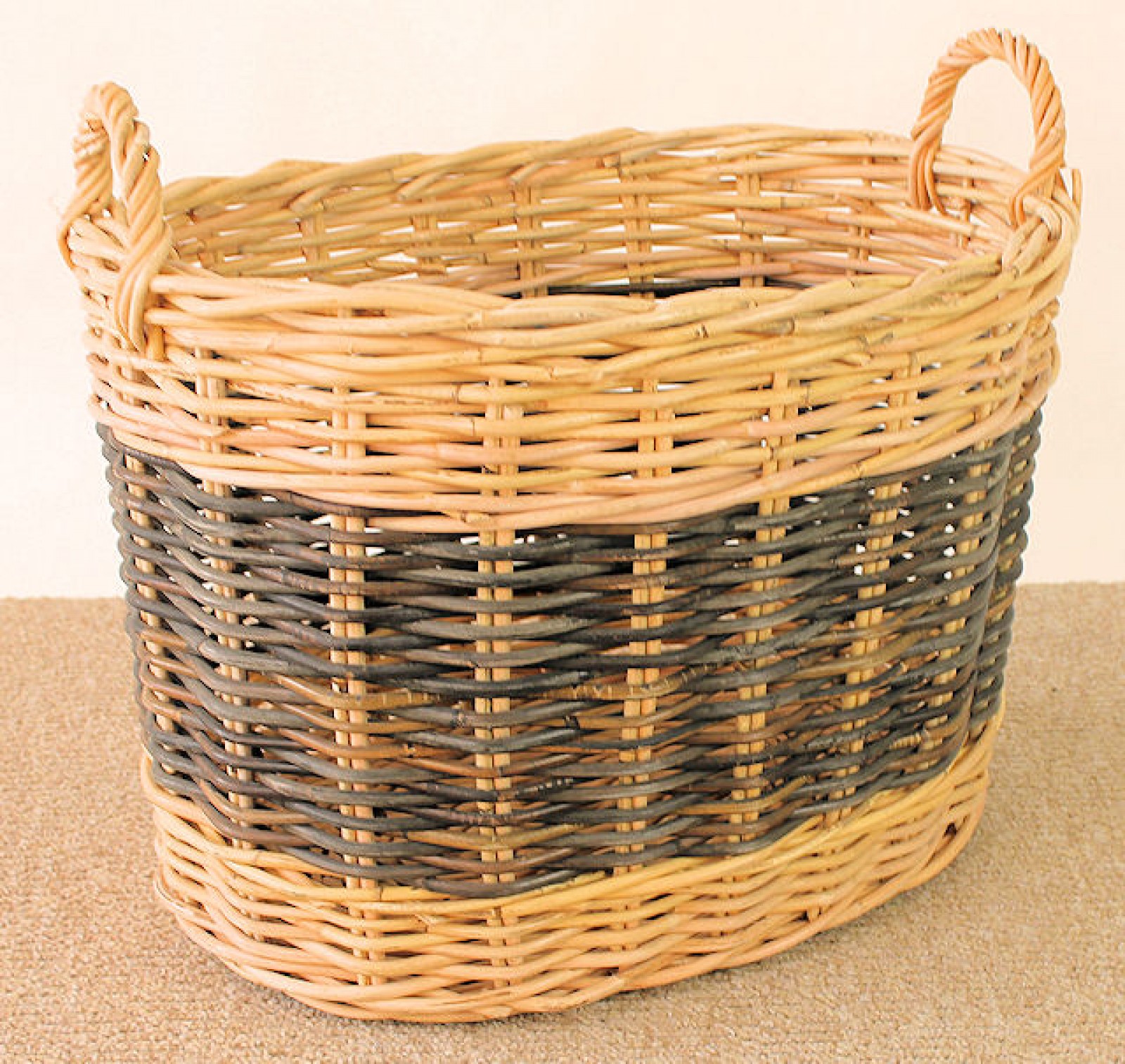 Rattan Kaminkorb / Holzkorb oval