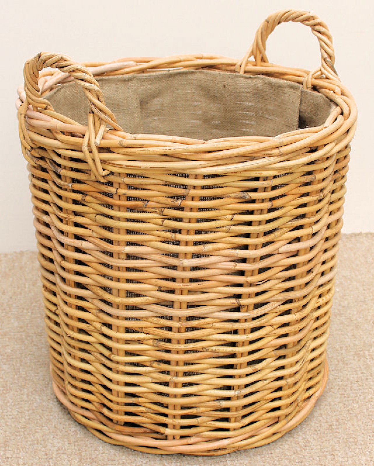 Kaminkorb , Holzkorb inkl. Jutefutter , Gr. D 50 cm H 50/60 cm