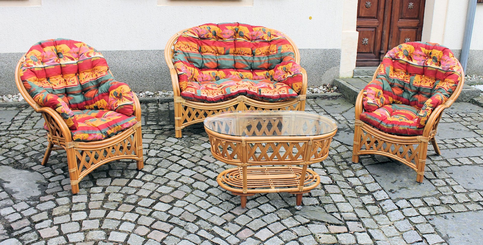 Rattani.de - Rattangarnitur , Rattangruppe "Casablanca" Rattansessel