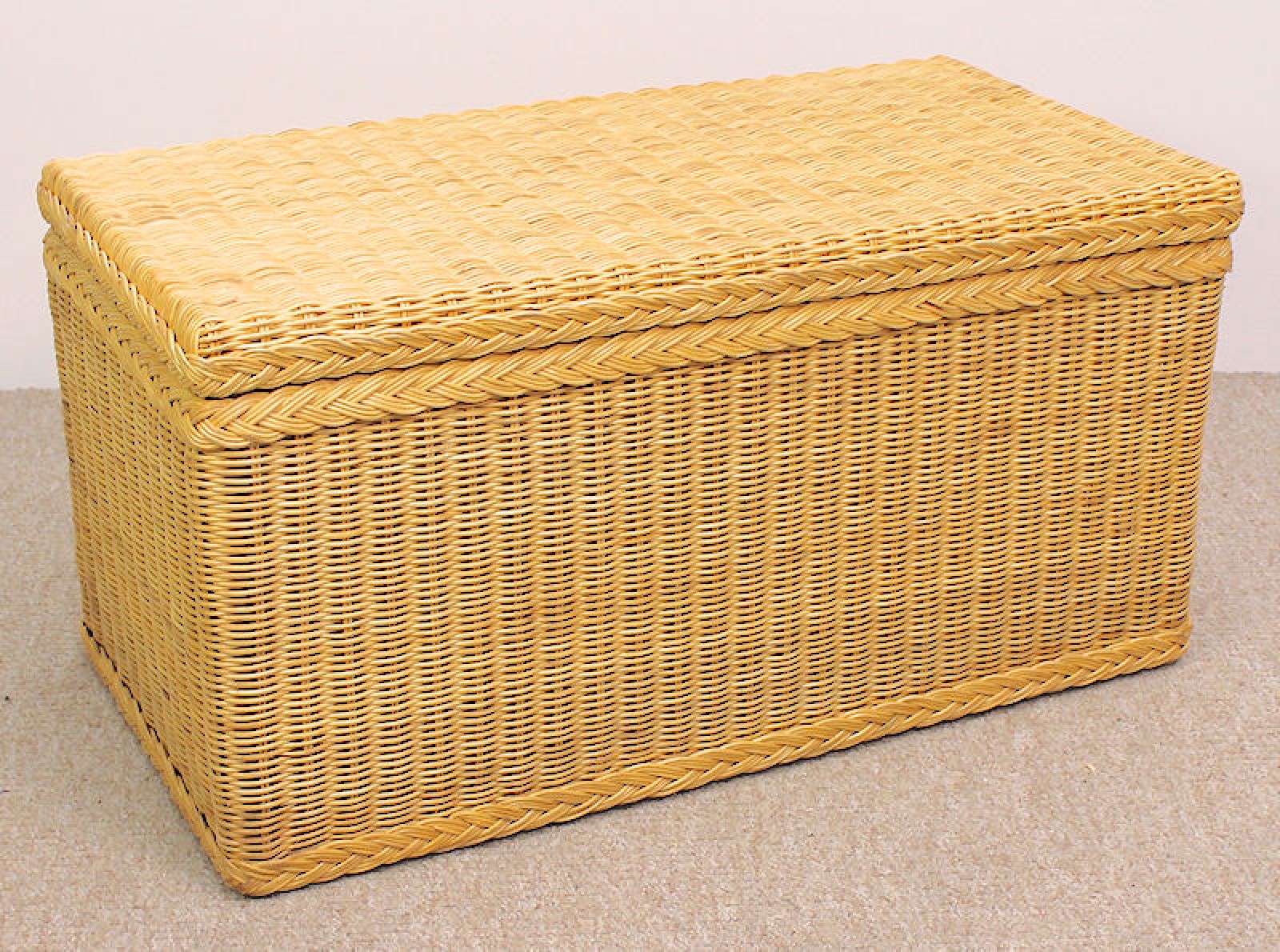 Rattani.de - Rattan Wäschetruhe / Wäschekorb Fb. honig , Gr. 82 x 42 x