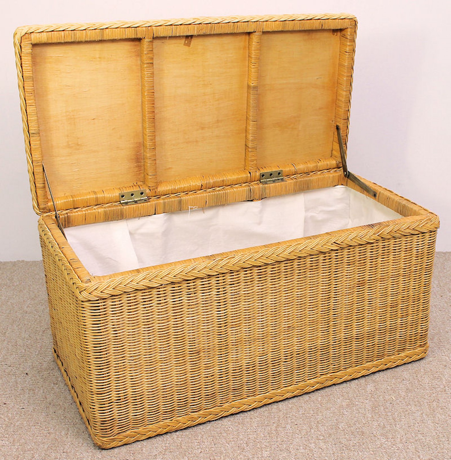 Rattani.de - Rattan Wäschetruhe / Wäschekorb Fb. honig , Gr. 82 x 42 x