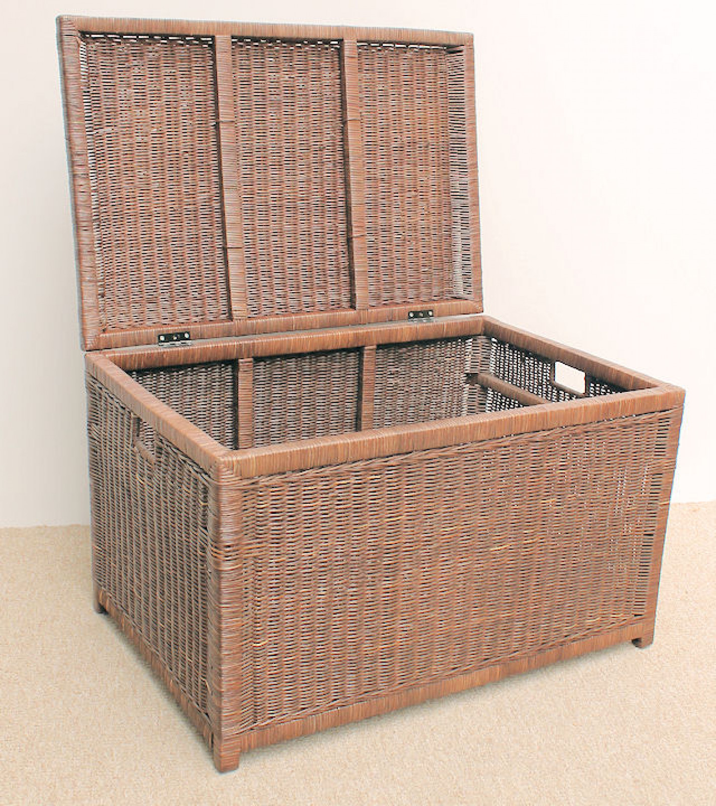 Rattan Betttruhe , Wäschetruhe Gr. 88x60 cm H 55 cm Fb. darkbrown