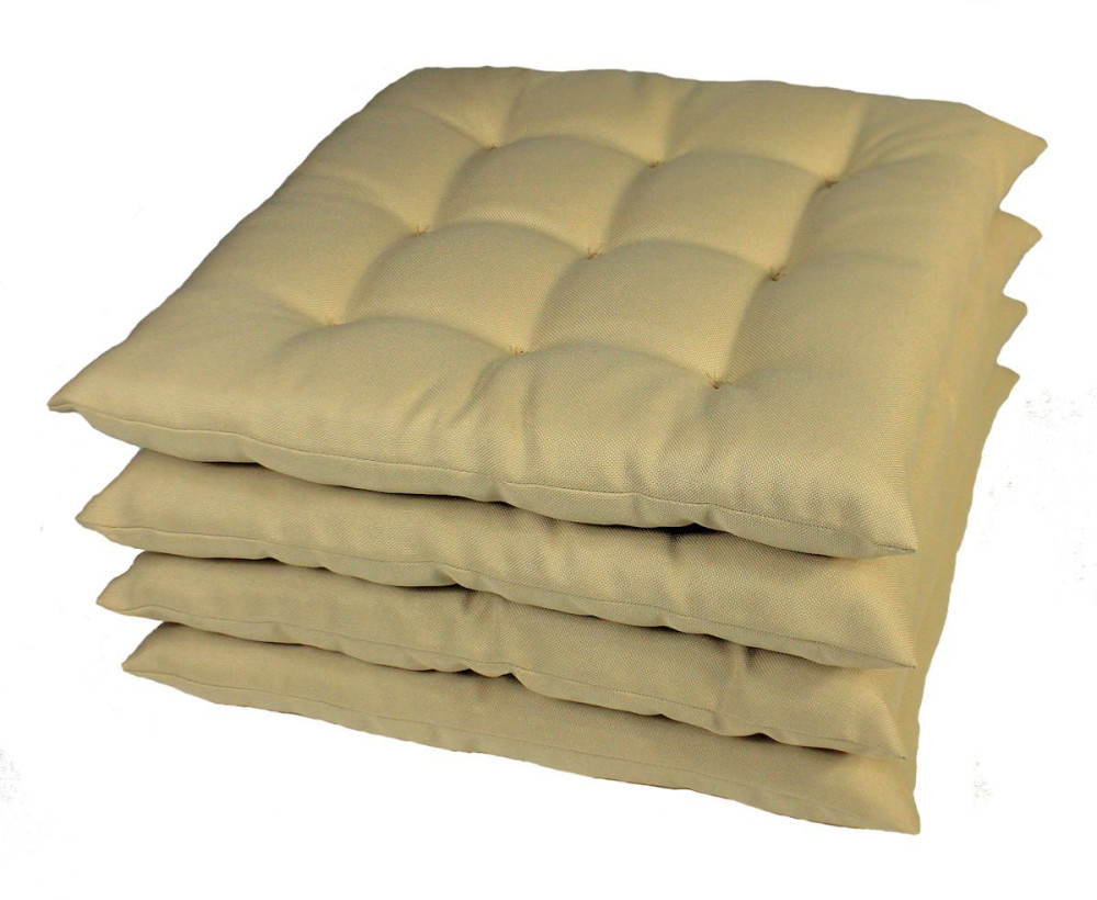 Rattani.de Stuhlkissen / Sitzkissen Marina halbrund XL 45x45 cm Fb. beige
