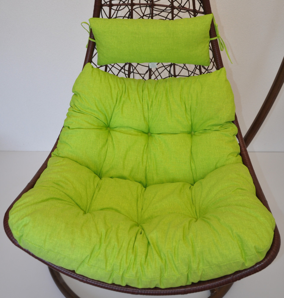 Polster, Kissen, Auflage für Rattan Hängeschaukel Rattanschaukel Gr. 80 x 98 cm Colore verde chiaro (hellgrün)