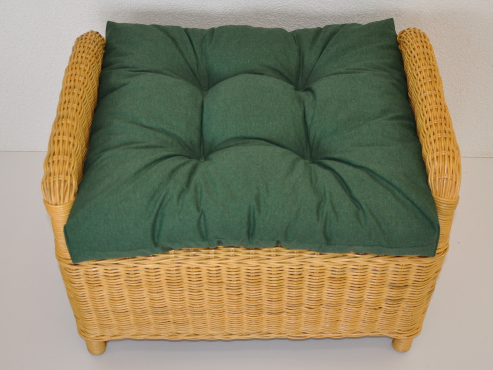 Polster / Kissen für Rattan Ohrensessel Hockerkissen Colore verde scuro (dunkelgrün) 50 x 40 cm Top Qualität