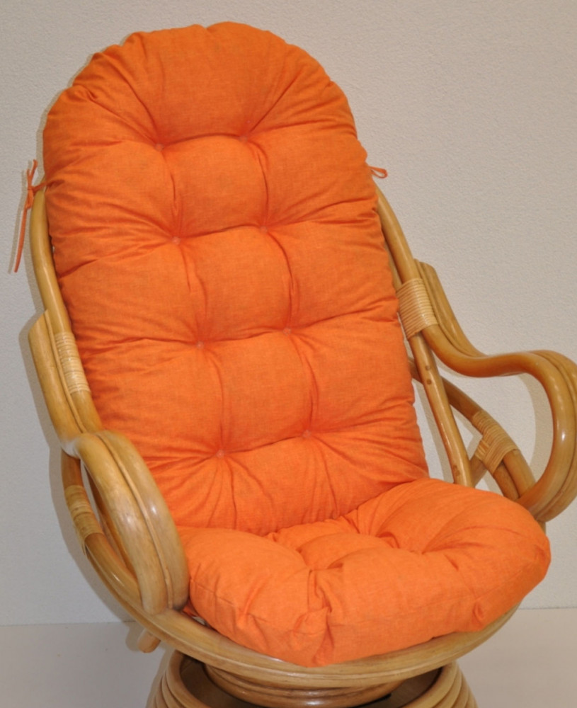 Polster für Schaukelstuhl , Ersatzpolster Schaukelstuhl / Drehsessel L 135 cm , Colore arancione (orange)