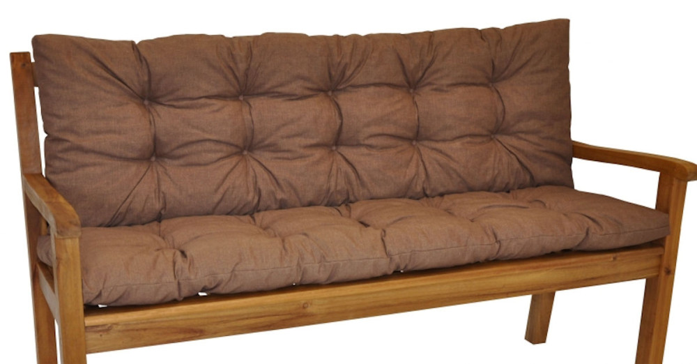 Kissen / Polster für Gartenbank / Bankkissen 120 cm dunkelbraun