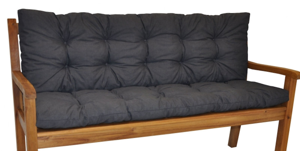 Kissen / Polster für Gartenbank / Bankkissen 120 cm anthrazit