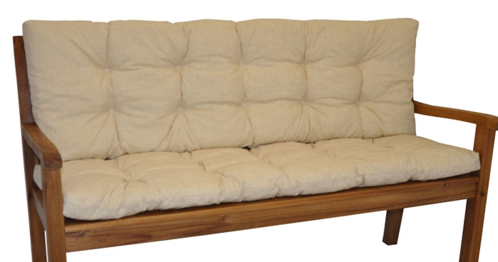 Kissen / Polster für Gartenbank / Bankkissen 120 cm beige